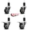 Service Caster 3'' Black Poly Swivel 1-5/8'' Expanding Stem Caster Set 2 Total Lock Brakes, 4PK SCC-EXTTL20S314-PPUB-BLK-2-S-2-158 - alternate 3